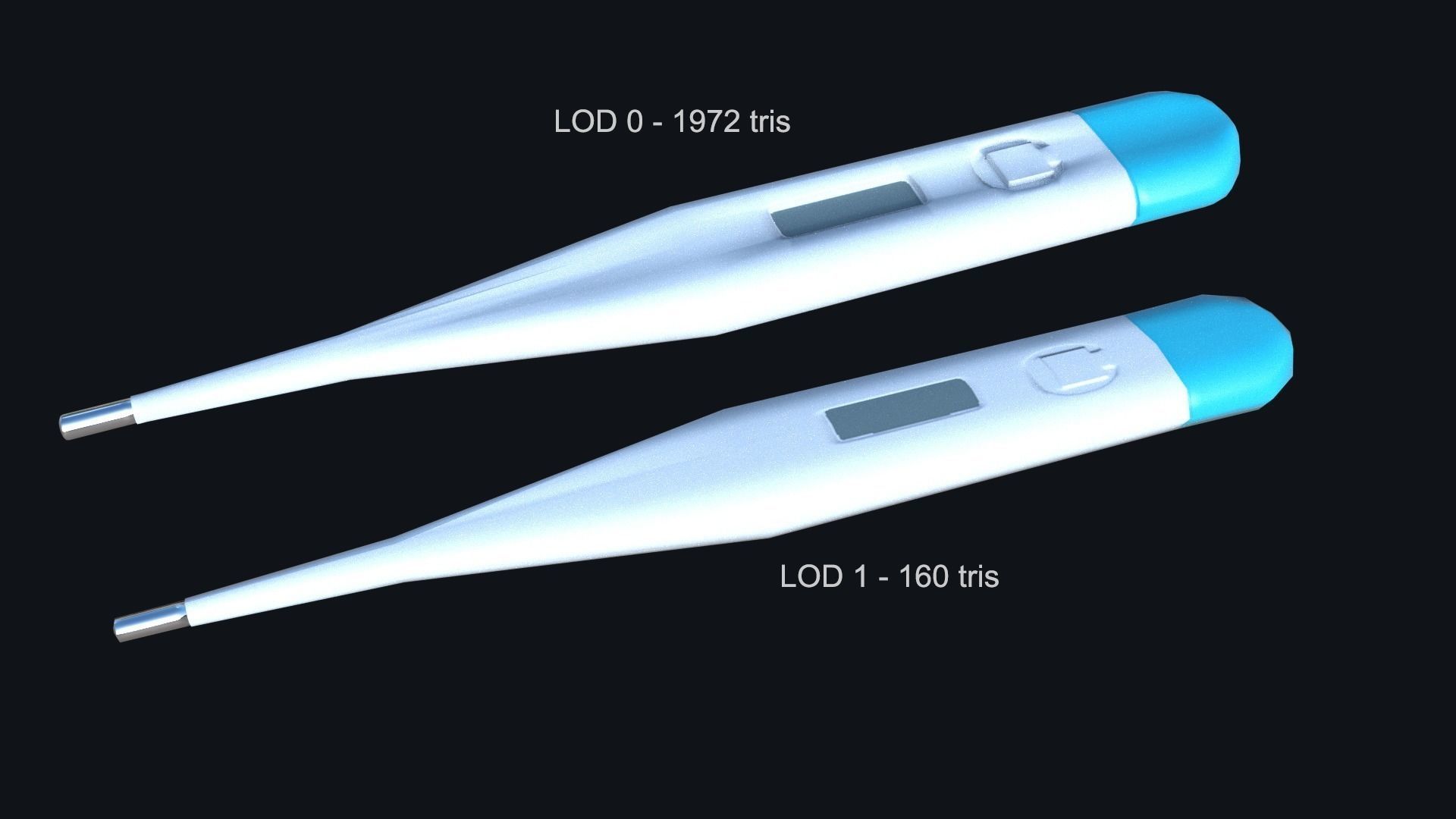 Thermometer PBR Low Poly electronic Low-poly 3D model_1
