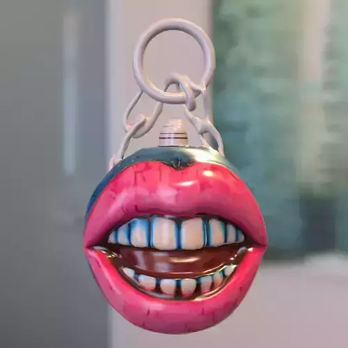 Stylized Lips and Fruit Keychain Pack