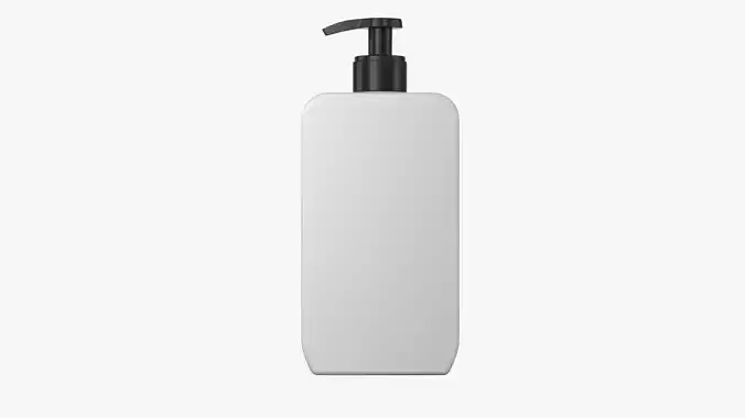 Square Cosmetic Bottle with Pump Mockup