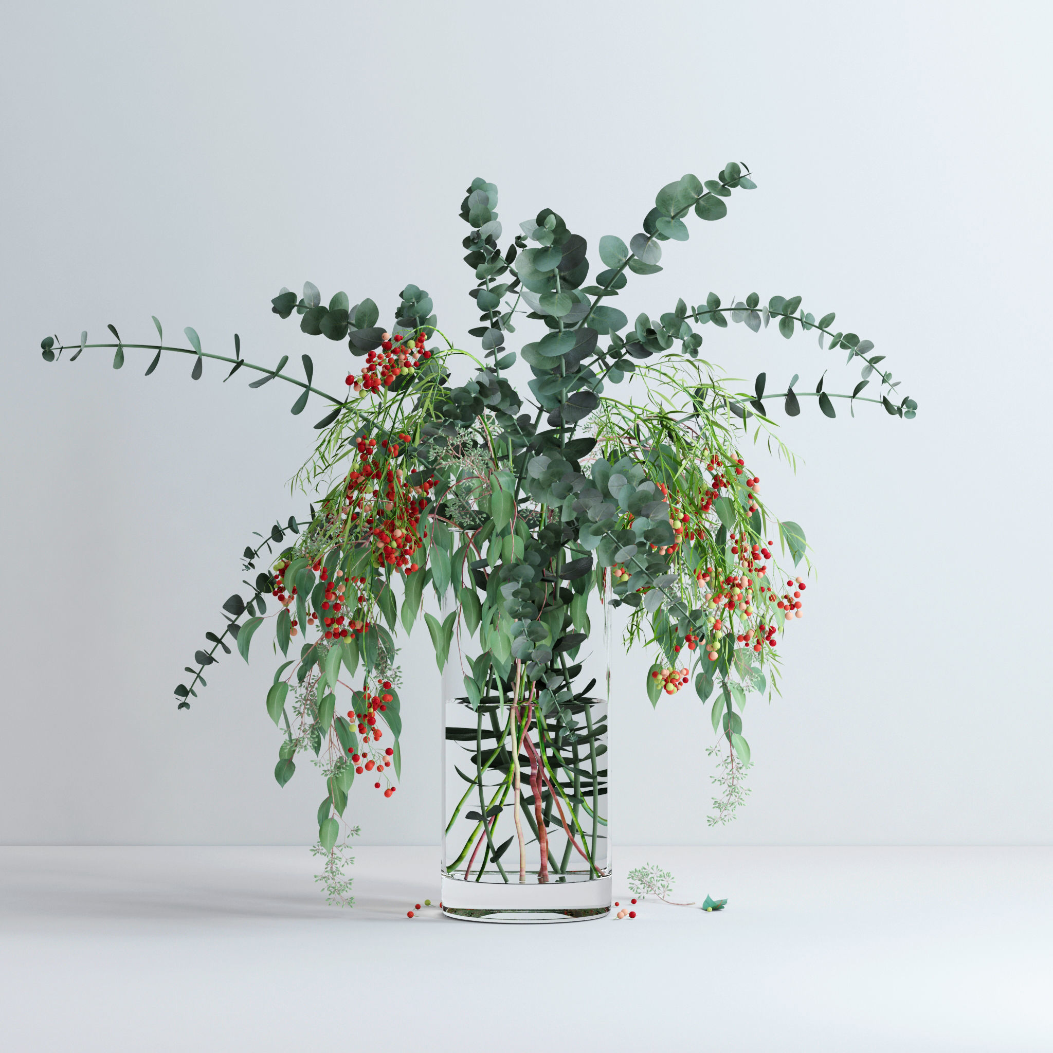 Pepperberries and Eucalyptuses 3D model_6