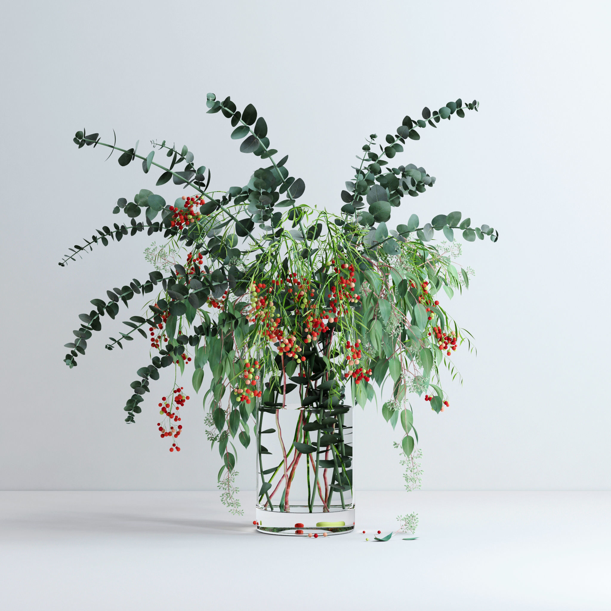 Pepperberries and Eucalyptuses 3D model_5