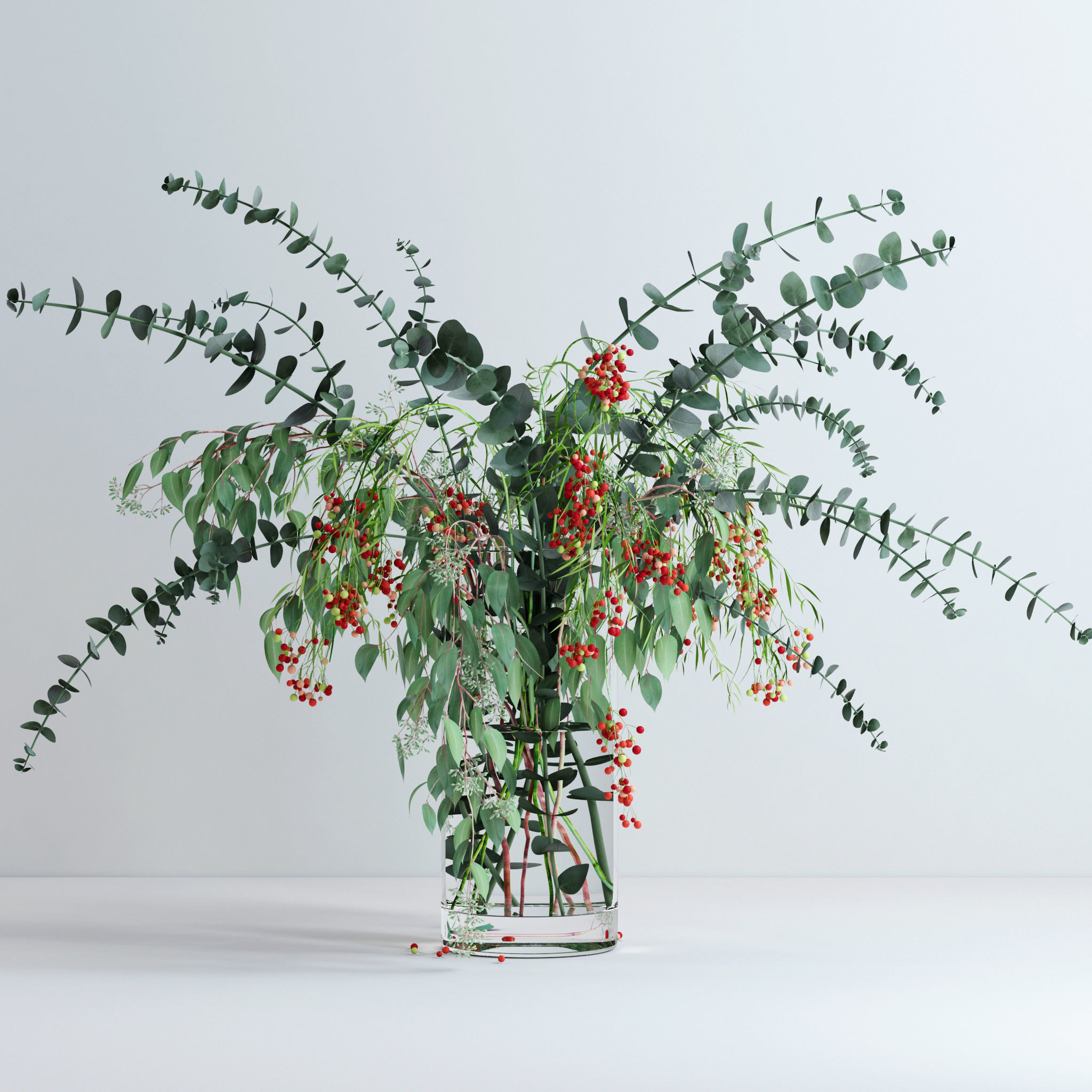 Pepperberries and Eucalyptuses 3D model_7