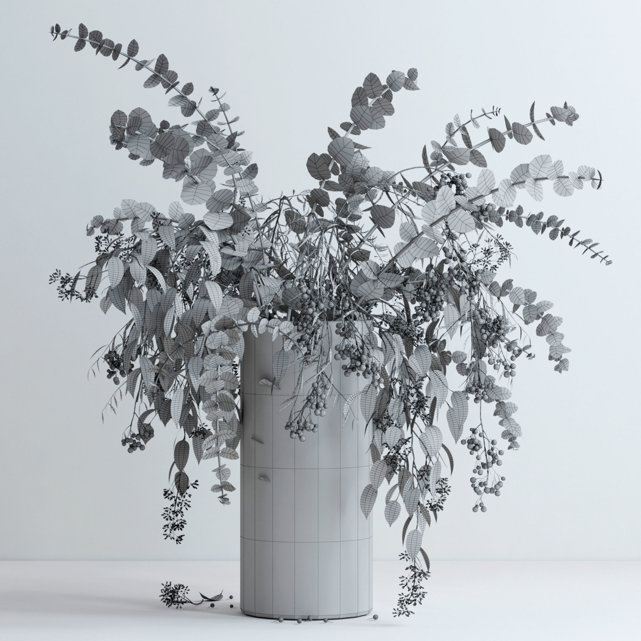 Pepperberries and Eucalyptuses 3D model_10