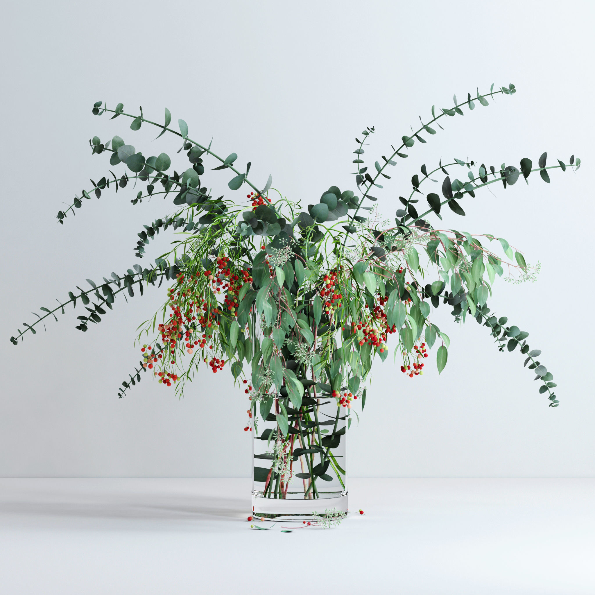 Pepperberries and Eucalyptuses 3D model_4