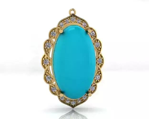 oval halo jewelry pendant