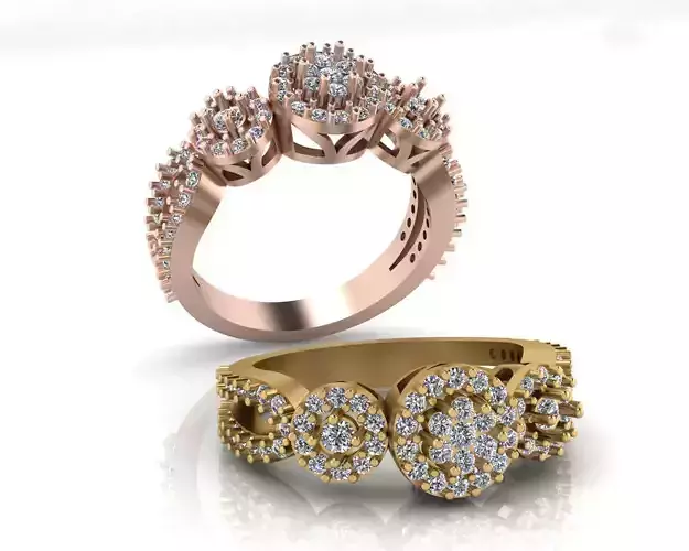 flower setting halo engagement jewelry ring