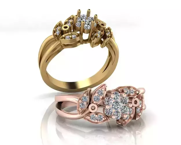 flower setting illusion marquise jewelry ring