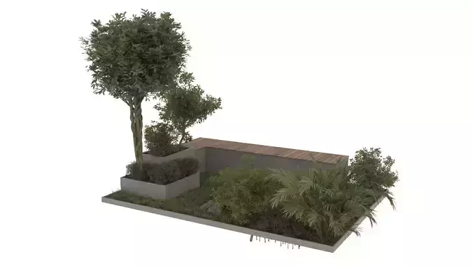 Urban Furniture Bench with Plants