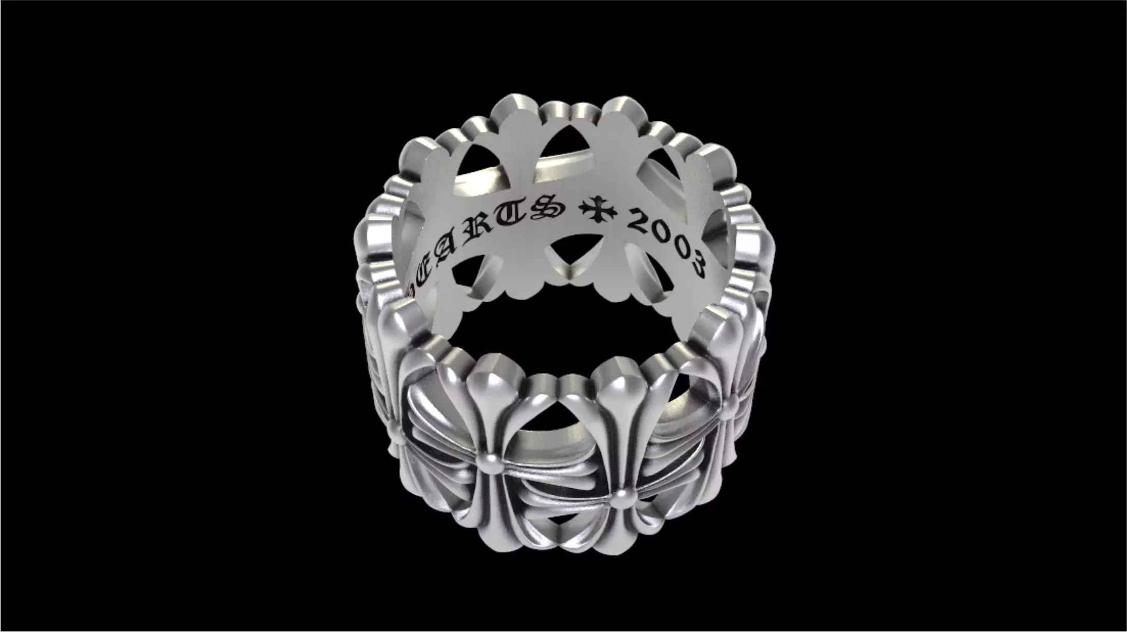 CHROME HEARTS CEMETERY RING 3D model 3D printable | CGTrader