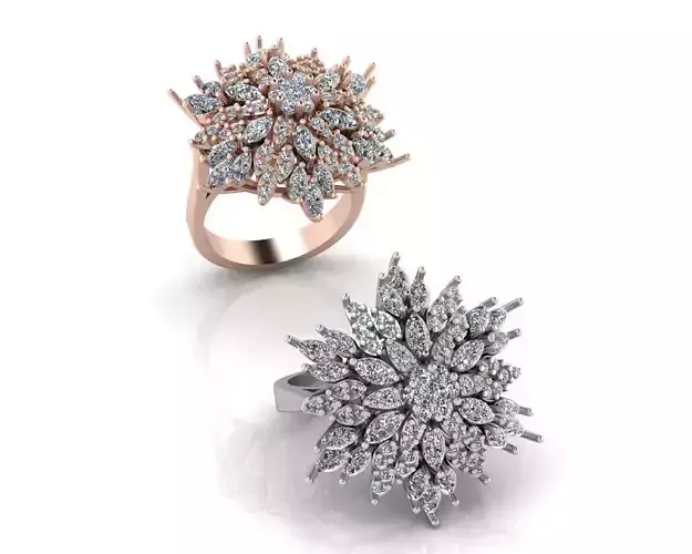 flower setting illusion marquise jewelry ring