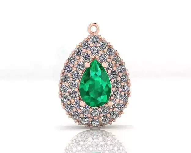 pear emerald halo jewelry pendant
