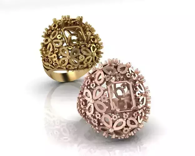 emerald and pear high jewelry ring