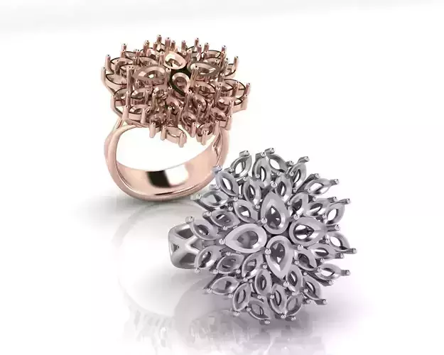 pear and marquise high jewelry ring
