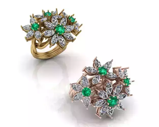 pear marquise round high jewelry ring