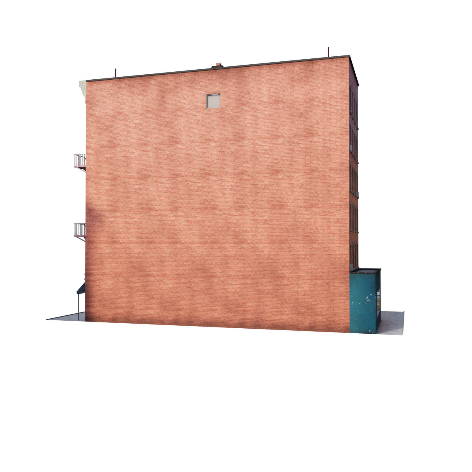 Chicago brick building 2 Low-poly 3D model_24