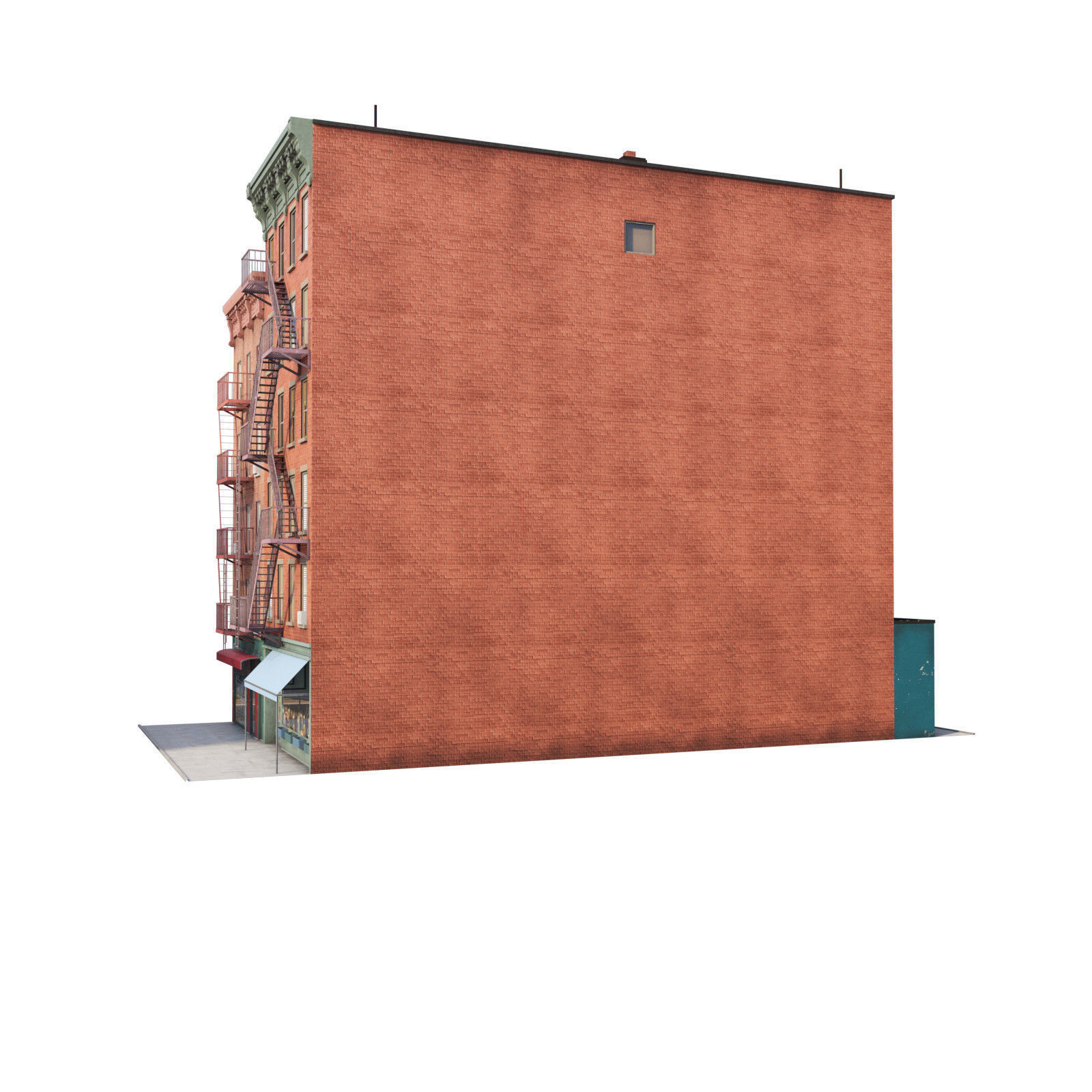 Chicago brick building 2 Low-poly 3D model_22