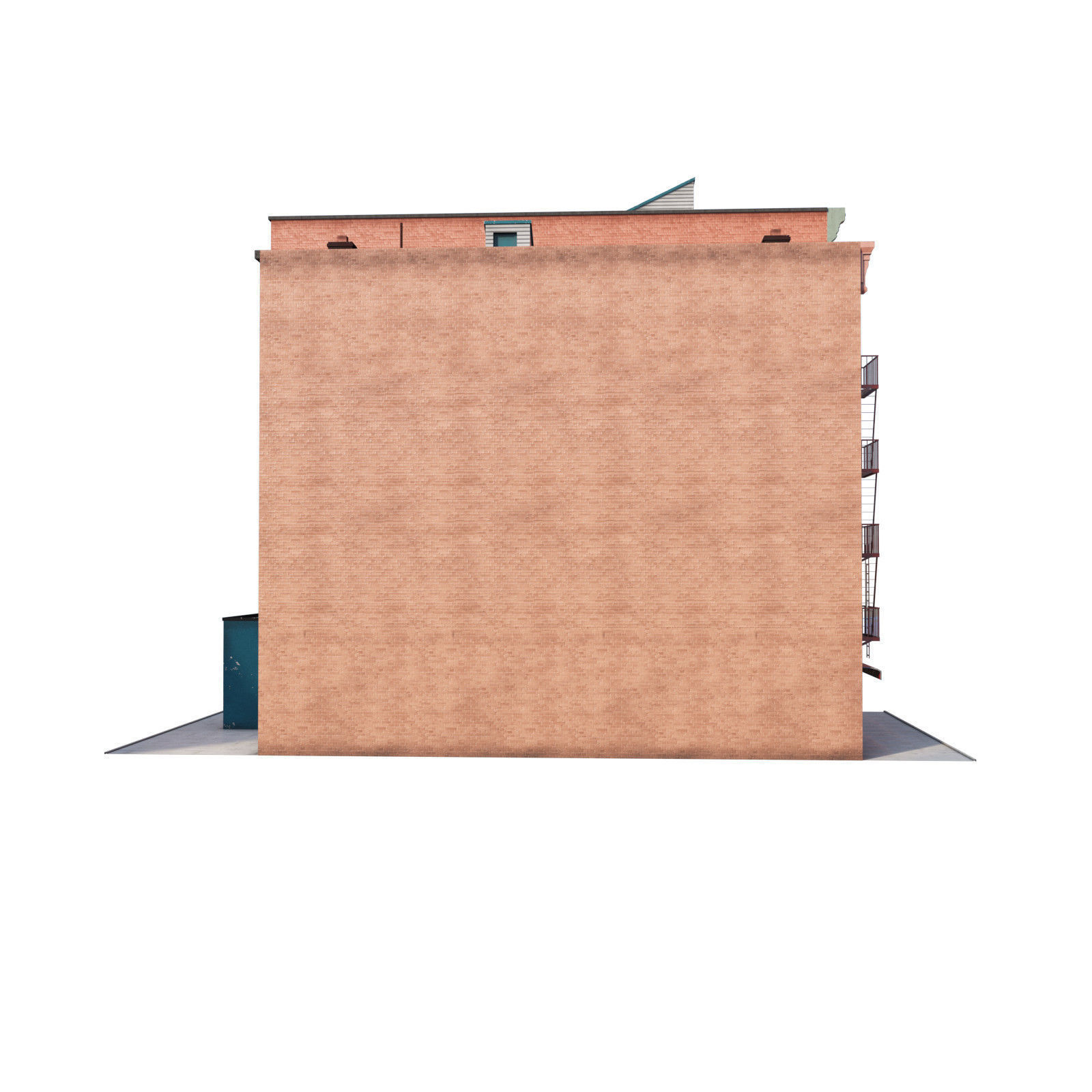 Chicago brick building 2 Low-poly 3D model_33