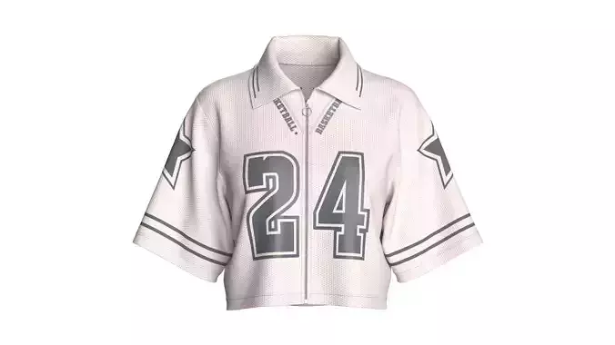 Girls Basketball Zipper Polo Shirt - Mesh