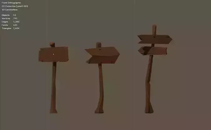 Stylized Wooden Signpost Pack