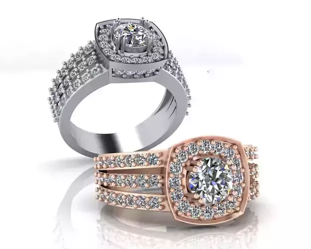 round halo engagement high jewelry ring 