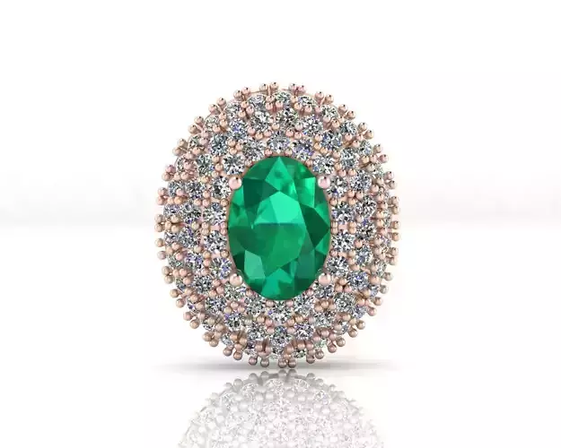 oval emerald halo jewelry pendant
