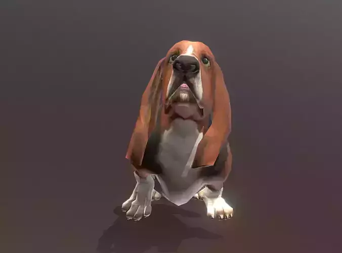 HOUND BIG DOG Waving Hand Fbx Pbr Animated