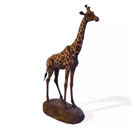 Majestic Giraffe Sculpture 3D Model