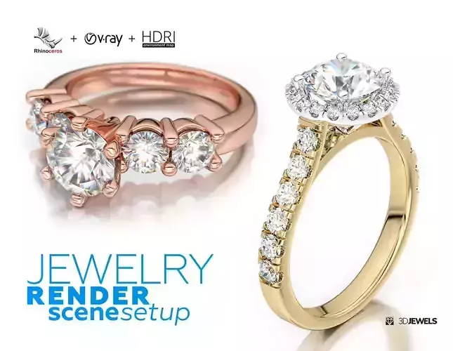 Rhinoceros With V-Ray 3D Jewelry Render Scene Setup