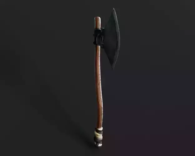 Realistic Viking Medieval Axe 3D Model
