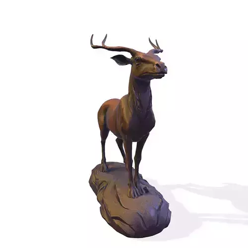 Majestic Stag Sculpture 3D Model