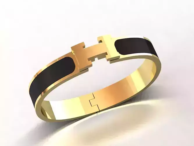 H Bangle 3D print model Size 19