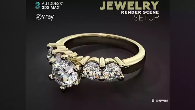 3ds Max with V-Ray Scene Settings for Jewelry 3D Rendering