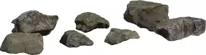 Small Rock Set 3D Model Pack 