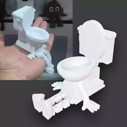 Toilet Flexi Figure Funny Articulated 3D Print