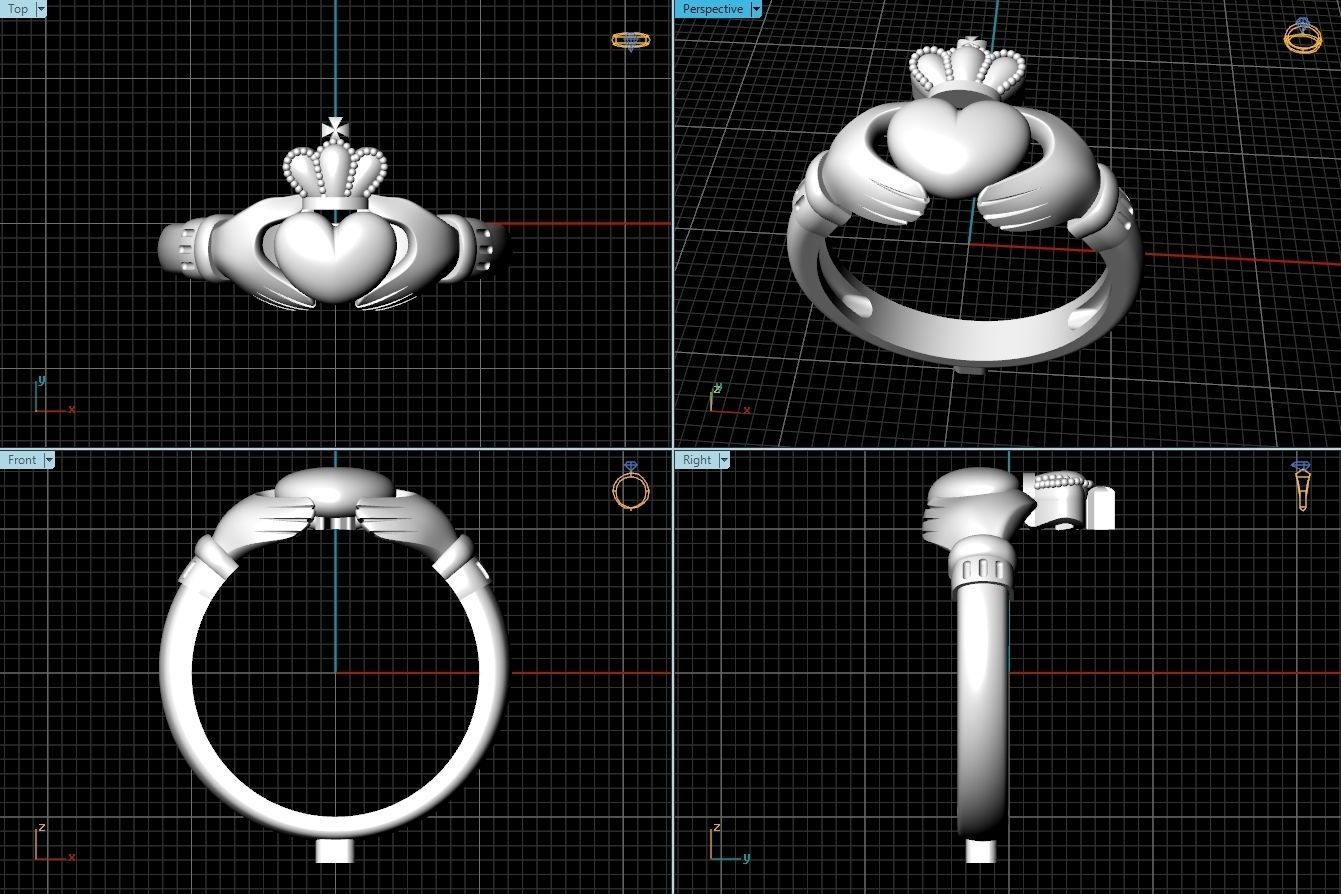 Ring  heart hands 3D print model_2