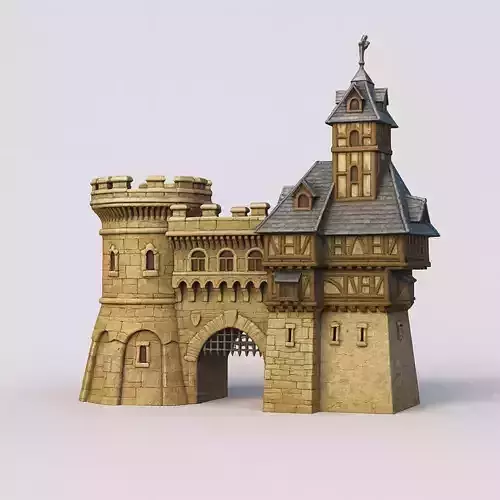 Medieval Gatehouse Castle STL 3D Print Model