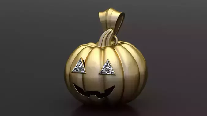 Classic Pumpkin Pendant 3D Printable Halloween Jewelry Model