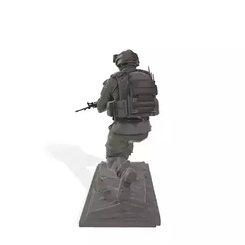 Modern Tactical Operator Statue 3D Model