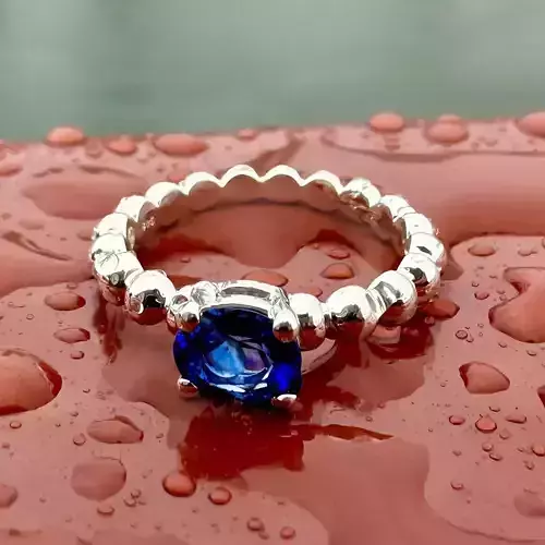 Single Stone Bubble Band Ring for Oval Cut Stone