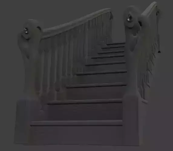 Art Nouveau Staircase High-Poly 3D Mode