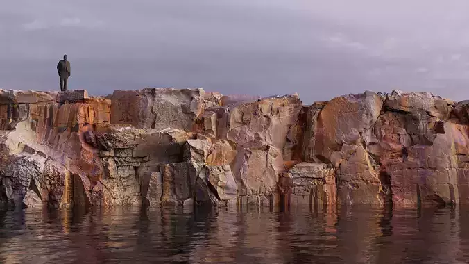 Sharp Cliff PBR Scan E Red