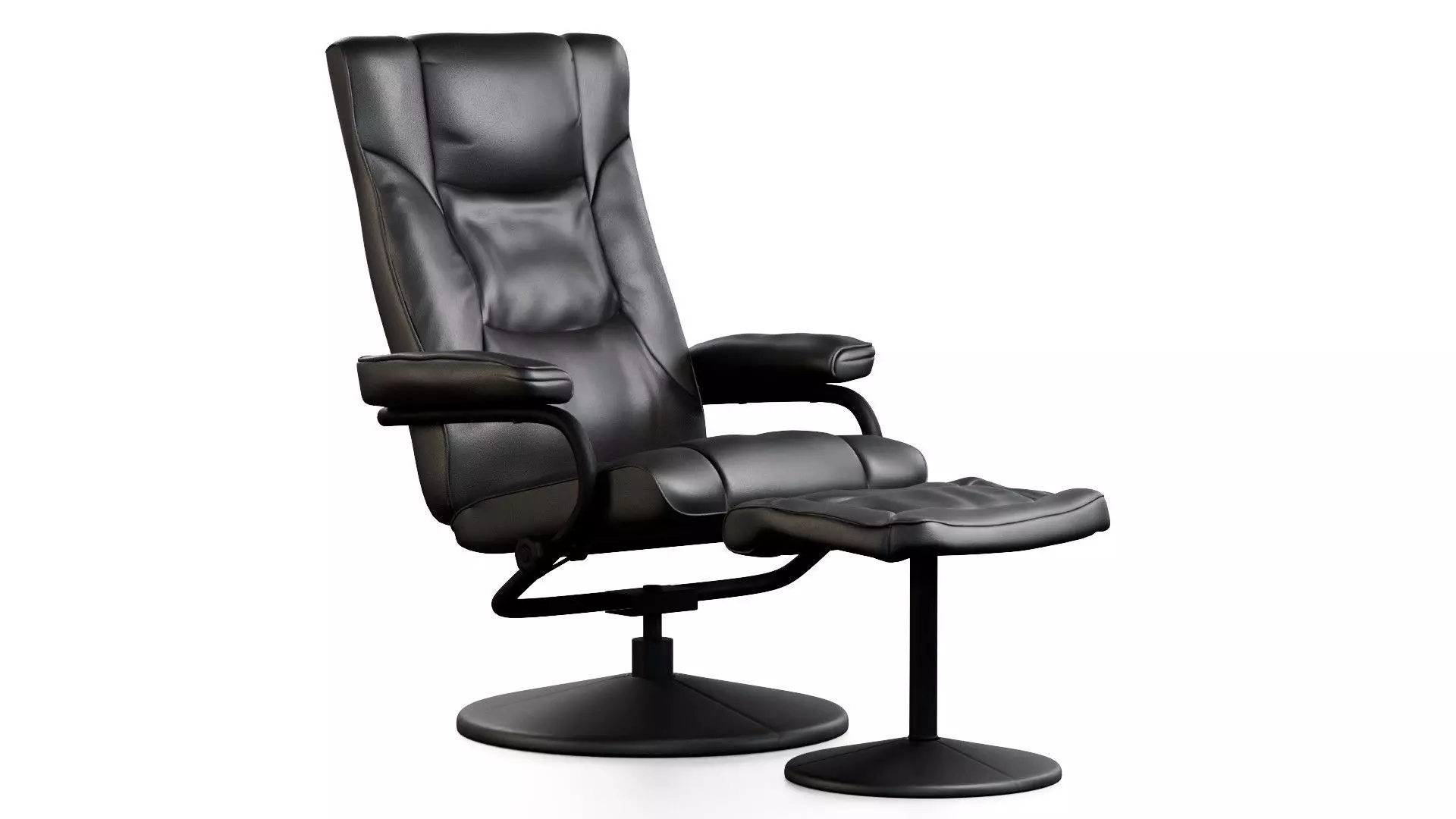 Leather Recliner Chair with Footrest 3D model