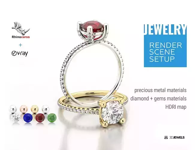 Rhinoceros V-Ray Scene Setup for 3D Jewelry Rendering