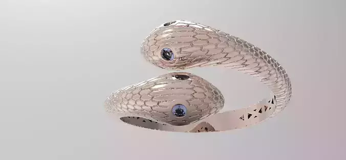 2 headed snake ring 3d Model