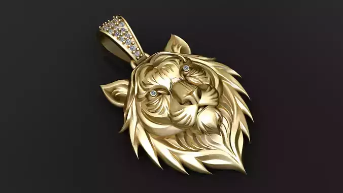 3D Tiger Head Pendant 