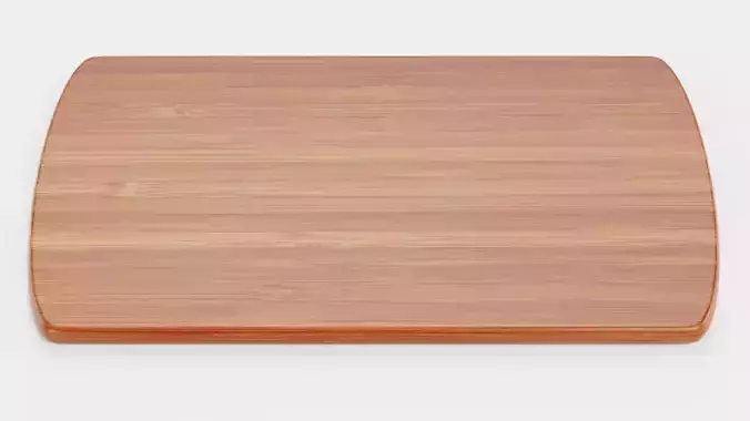 Cooking Board V1 - Rectangular Cutting and Serving Bamboo Block 3D model 3
