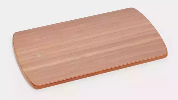 Cooking Board V1 - Rectangular Cutting and Serving Bamboo Block 3D model 4