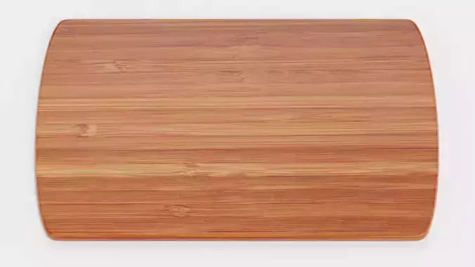 Cooking Board V1 - Rectangular Cutting and Serving Bamboo Block 3D model 2