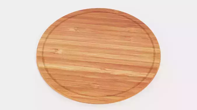 Cooking Board V2 - Round Cutting and Serving Bamboo Block 3D model