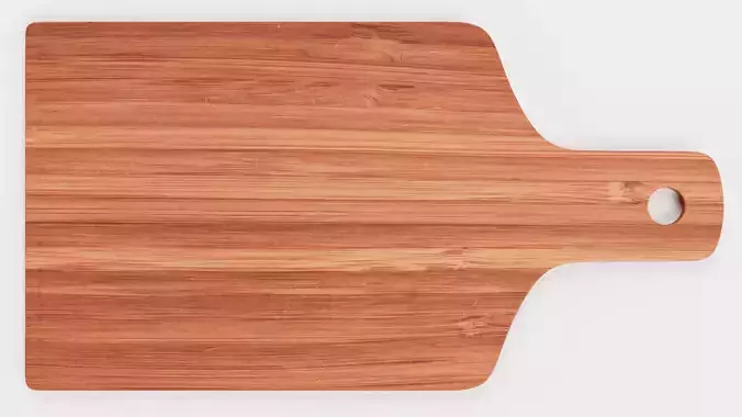 Cooking Board V5 - Cutting and Serving Bamboo Block with Handle 3D model 3